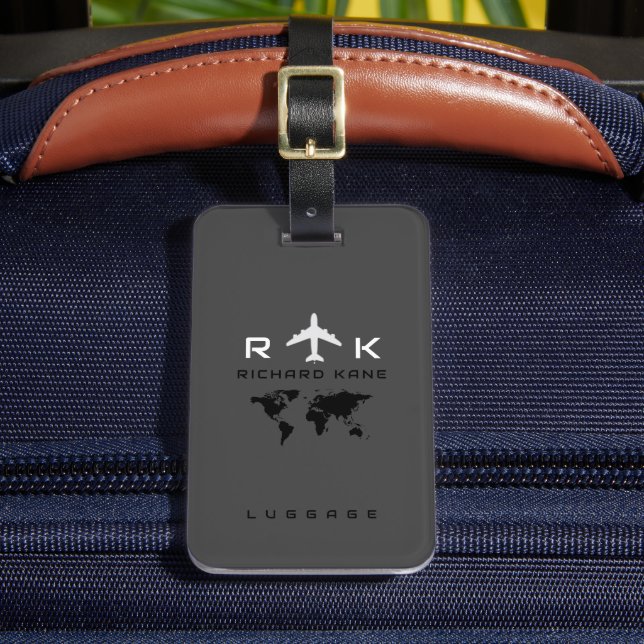 Weltkarte für internationale Flugreisen Gepäckanhänger (Vorderseite Insitu 2)