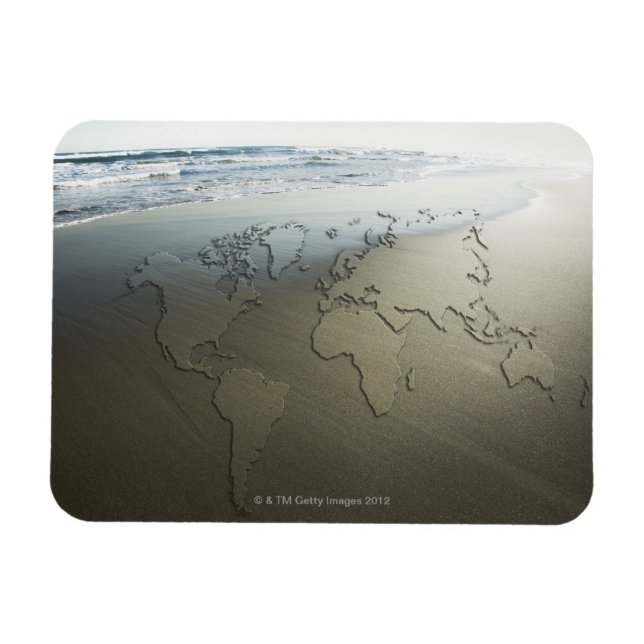 Weltkarte für Sand Magnet (Horizontal)