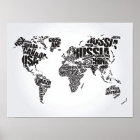 Weltkarte für Typografie