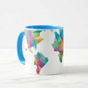 Weltkarte gemacht von den geometrischen Formen Tasse