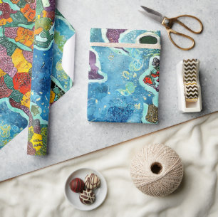 Weltkarte geschenkpapier