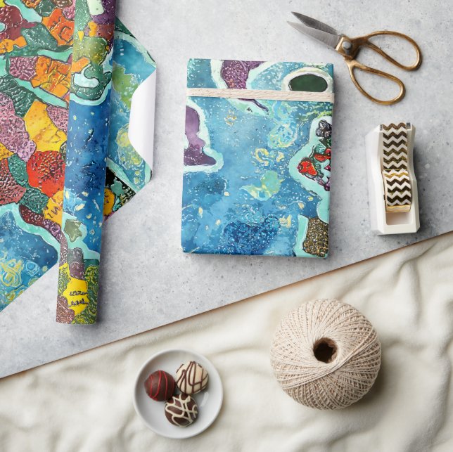 Weltkarte  geschenkpapier (Kunsthandwerk)