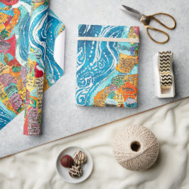Weltkarte geschenkpapier