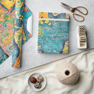 Weltkarte geschenkpapier