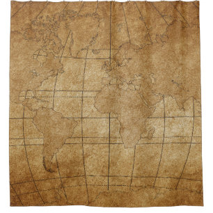 Weltkarte: Global Exploration Guide Duschvorhang
