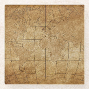 Weltkarte: Global Exploration Guide Glasuntersetzer