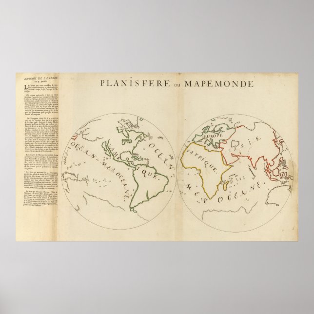 Weltkarte in 4 Teilen Poster (Vorne)