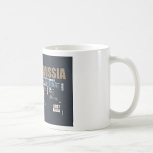 Weltkarte in den Wörtern Tasse