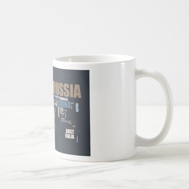 Weltkarte in Worten Tasse (Rechts)