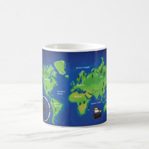 Weltkarte Kaffeetasse
