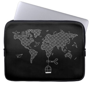 Weltkarte Laptopschutzhülle