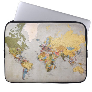 Weltkarte Laptopschutzhülle