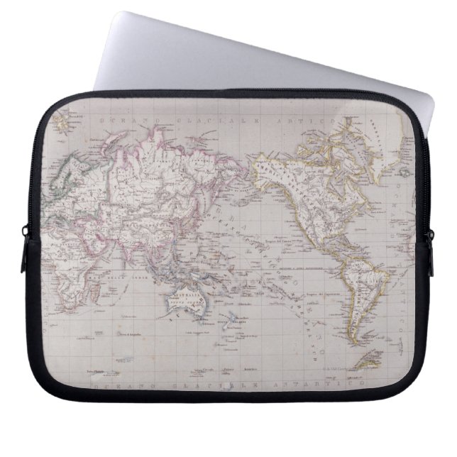 Weltkarte Laptopschutzhülle (Vorderseite)