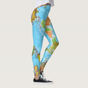 Weltkarte. Leggings. Meme Day Feed Leggings