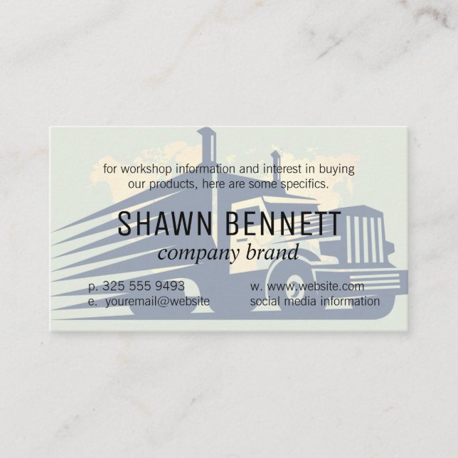 Weltkarte | LKW-Logistik Visitenkarte (Vorderseite)