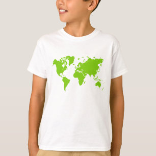 Weltkarte - Marsgrün T-Shirt