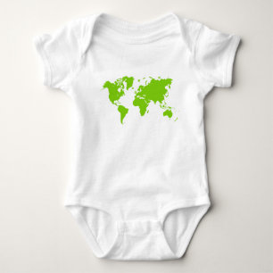 Weltkarte - Martian Green Baby Strampler