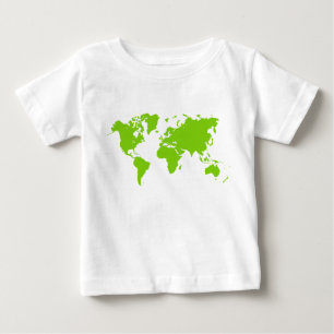 Weltkarte - Martian Green Baby T-shirt