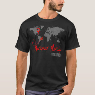 Weltkarte Miramar Beach Map Matching Family Vacat T-Shirt