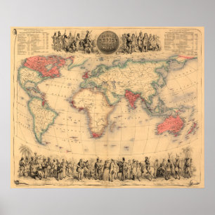 Weltkarte mit dem britischen Empire Poster