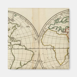 Weltkarte mit Latitude und Longititude Magnet