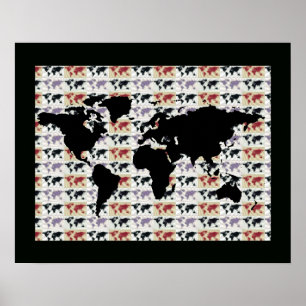 Weltkarte mit Muster Poster