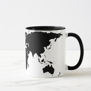 Weltkarte mit schwarzer Grafik Tasse