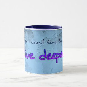 Weltkarte mit Zitat Tasse