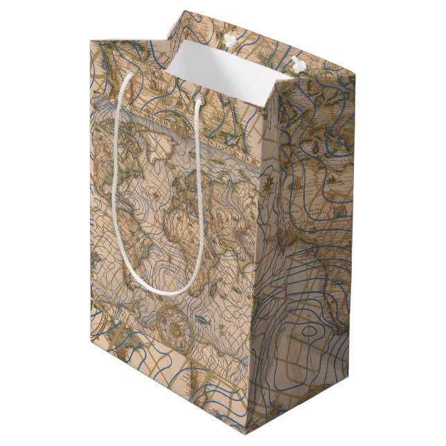 Weltkarte Mittlere Geschenktüte (Rückseite Schrägansicht)