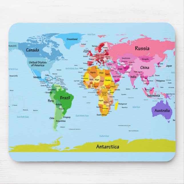 Weltkarte Mousepad (Vorne)