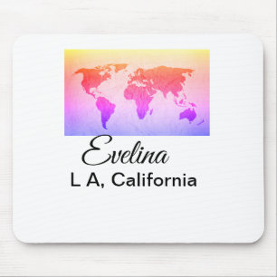 Weltkarte Namenstext Ort Land Stadt Text mi Mousepad
