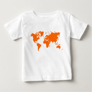 Weltkarte - Orange Baby T-shirt