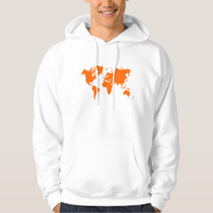 Weltkarte - Orange Hoodie