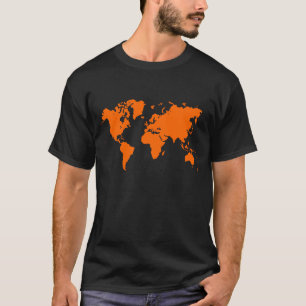 Weltkarte - Orange T-Shirt