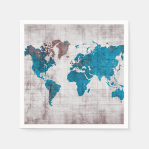Weltkarte Papierservietten