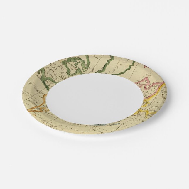 Weltkarte Pappteller (Schrägansicht)