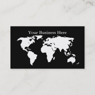 Weltkarte Platinum/Black Business Card Visitenkarte