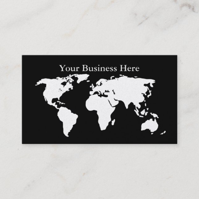 Weltkarte Platinum/Black Business Card Visitenkarte (Vorderseite)