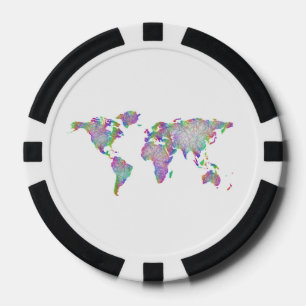 Weltkarte Pokerchips
