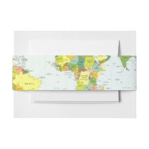 Weltkarte Politische Atlas Poster: Moderne Dekorat Einladungsbanderole