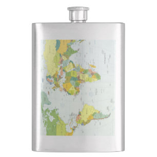 Weltkarte Politische Atlas Poster: Moderne Dekorat Flachmann