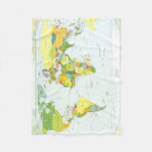 Weltkarte Politische Atlas Poster: Moderne Dekorat Fleecedecke