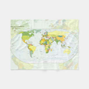 Weltkarte Politische Atlas Poster: Moderne Dekorat Fleecedecke