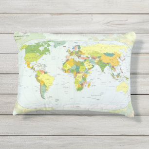 Weltkarte Politische Atlas Poster: Moderne Dekorat Kissen Für Draußen