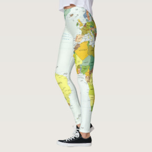 Weltkarte Politische Atlas Poster: Moderne Dekorat Leggings
