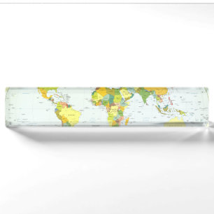 Weltkarte Politische Atlas Poster: Moderne Dekorat Namensplakette