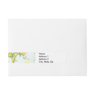 Weltkarte Politische Atlas Poster: Moderne Dekorat Rundum-Adressaufkleber