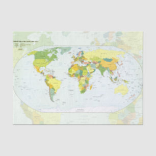 Weltkarte Politische Atlas Poster: Moderne Dekorat Seidenpapier