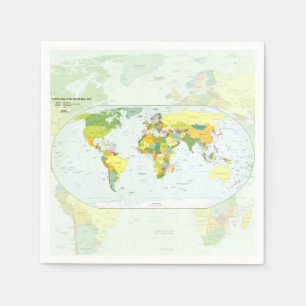 Weltkarte Politische Atlas Poster: Moderne Dekorat Serviette