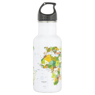 Weltkarte Politische Atlas Poster: Moderne Dekorat Trinkflasche